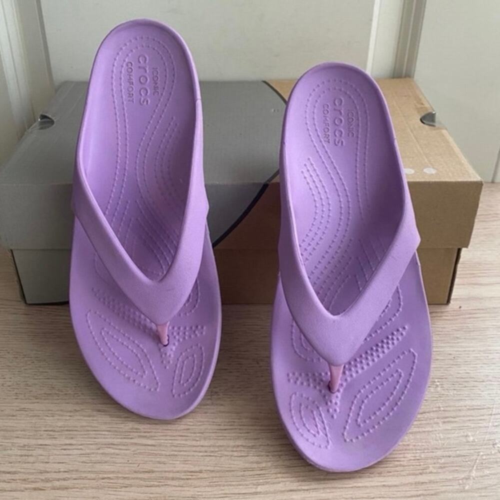 Crocs Kadee ‘Lilac Purple’ Women Thong Sandals Slides - SZ 8